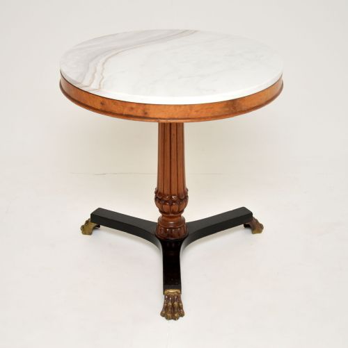Antique Swedish Marble Top Occasional Table
