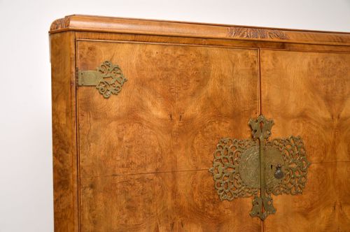fig 2. Antique Burr Walnut Cocktail Drinks Cabinet By Hille
