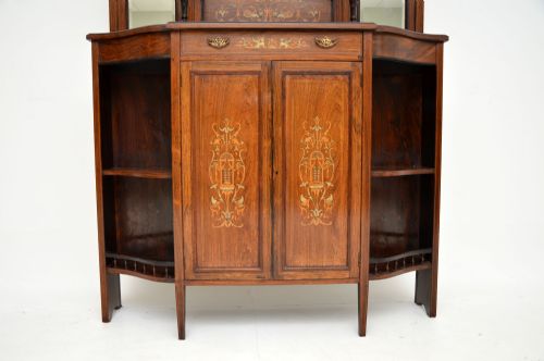 fig 1. Antique Victorian Inlaid Rosewood Chiffonier Cabinet
