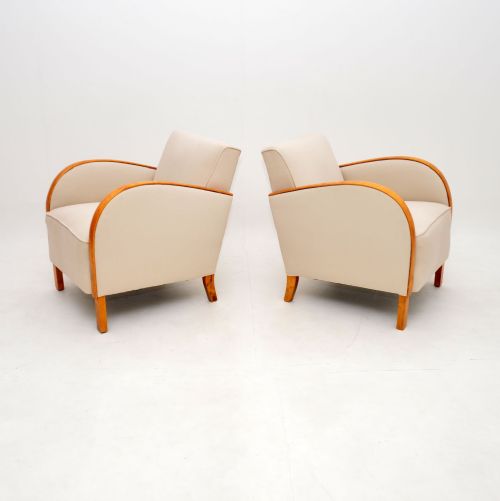 fig 1. Pair of Art Deco Armchairs in Satin Birch