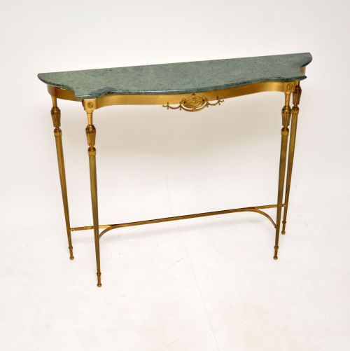 Antique French Brass and Marble Console Table
