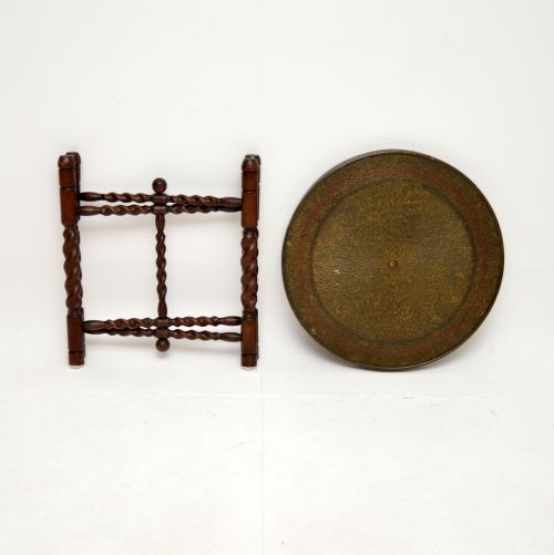 fig 1. Antique Colonial Barley Twist Folding Coffee Table