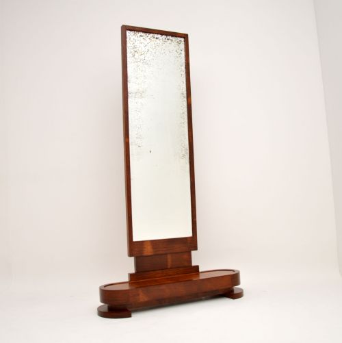 Art Deco Satin Birch Floor Mirror
