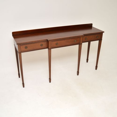 Antique Edwardian Mahogany Breakfront Console Table
