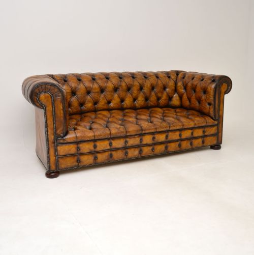 Antique Deep Buttoned Leather Chesterfield Sofa
