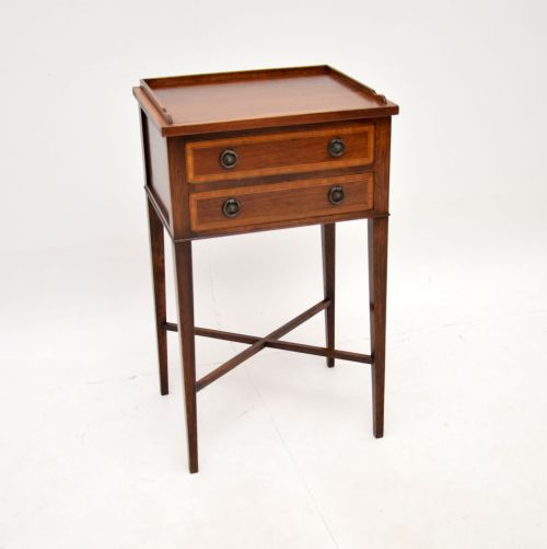 Antique Edwardian Inlaid Mahogany Side Table
