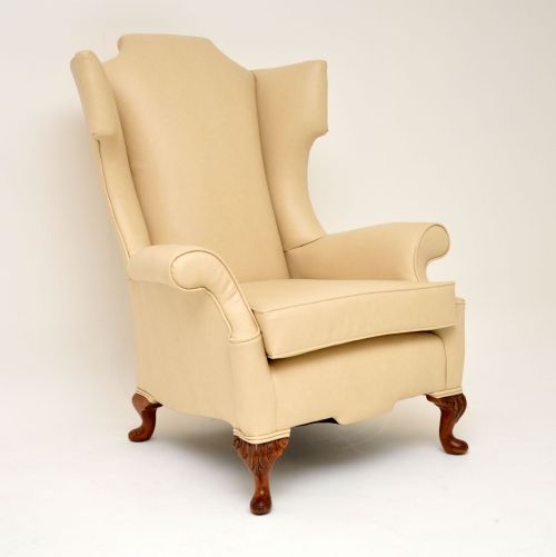 Antique Chippendale Style Wing Back Armchair
