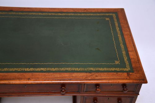 fig 1. Antique Victorian Mahogany Leather Top Pedestal Desk