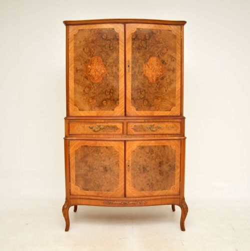 fig 1. Antique French Inlaid Walnut Cocktail Drinks Cabinet

