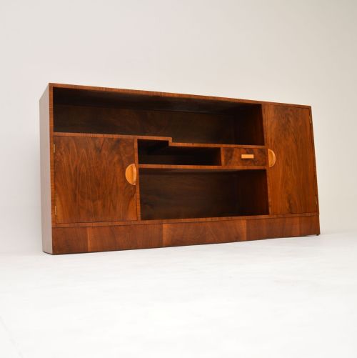 1920’S Art Deco Figured Walnut Bookcase / Cabinet
