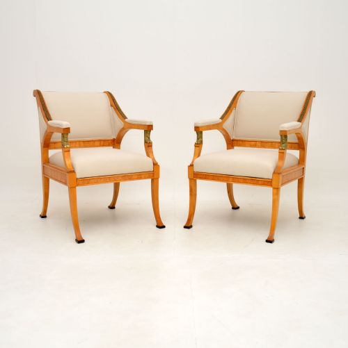 Pair of Antique Swedish Neoclassical Armchairs
