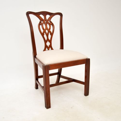 fig 1. Set of 14 Antique Mahogany Chippendale Style Dining Chairs