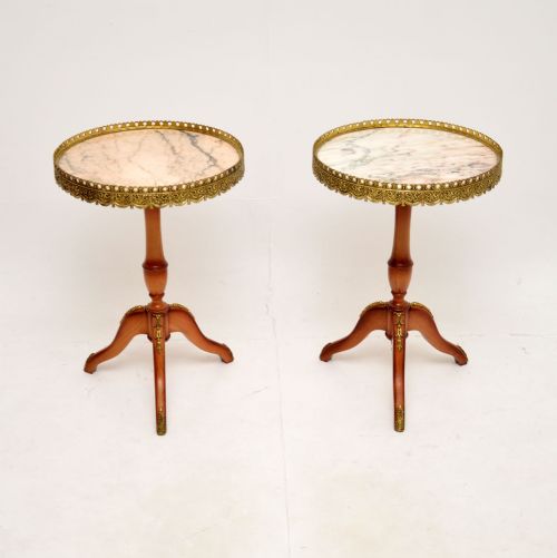 Pair of Antique Marble Top Wine Tables
