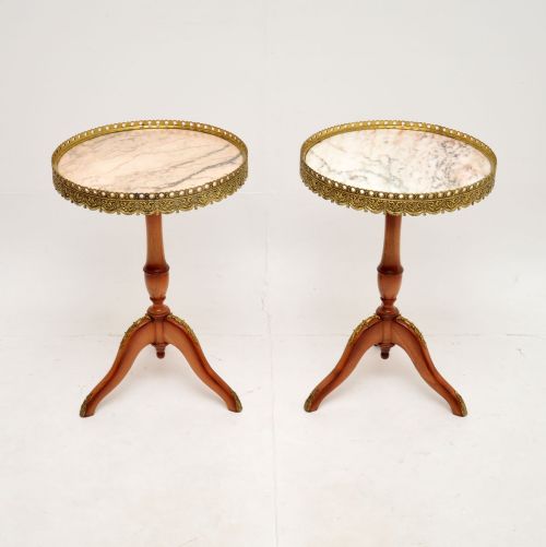 fig 1. Pair of Antique Marble Top Wine Tables