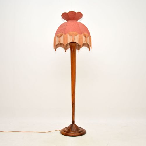 Art Deco Floor Lamp in Solid Walnut
