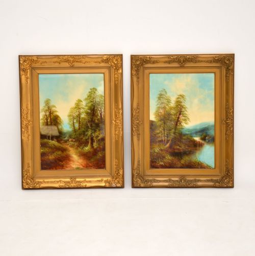 Pair of Antique Victorian Oil Paintings by George Jennings
