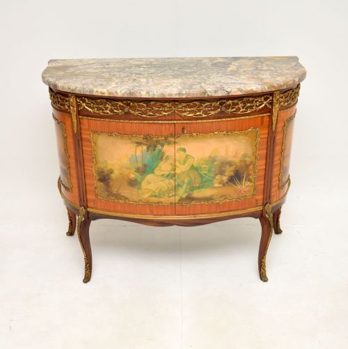 fig 1. Antique French Marble Top Painted Cabinet
