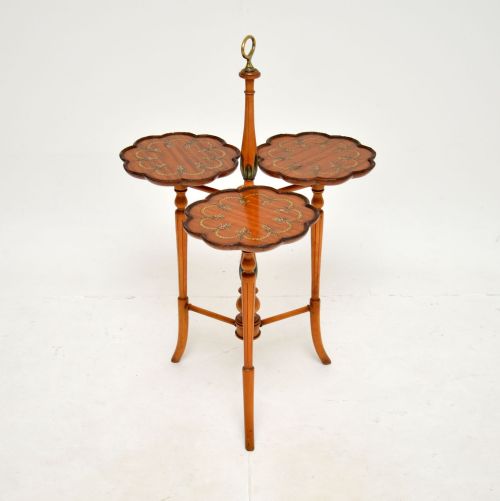 fig 1. Antique Edwardian Painted Satinwood Cake Stand