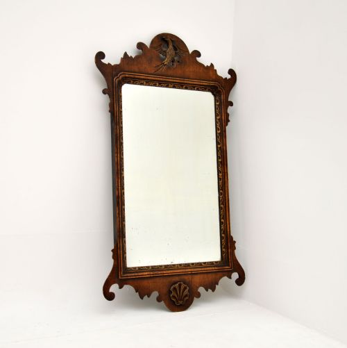 Antique Georgian Period Carved Walnut Mirror
