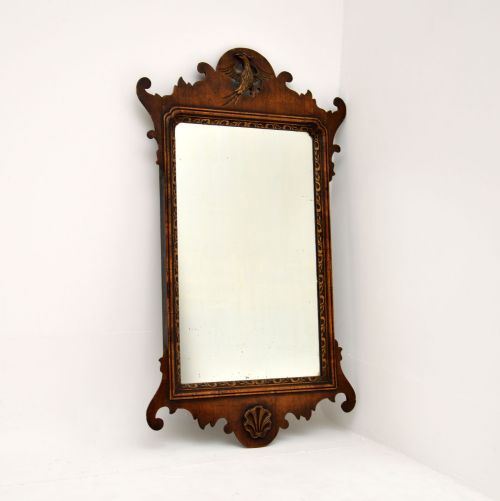 fig 1. Antique Georgian Period Carved Walnut Mirror
