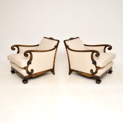 fig 1. Pair of Antique Satin Birch Armchairs