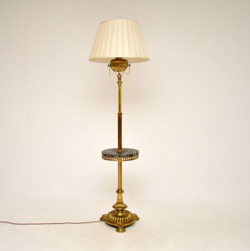 fig 1. Antique French Brass and Marble Floor Lamp