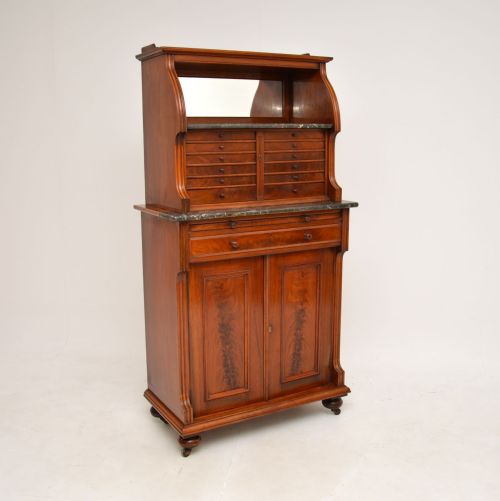 Antique Victorian Mahogany Dentist Cabinet
