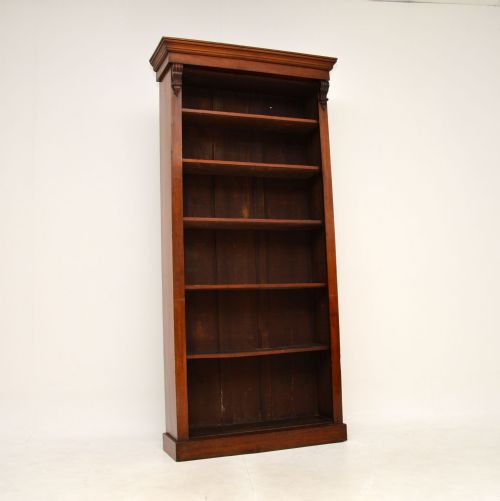 Antique Victorian Mahogany Open Bookcase
