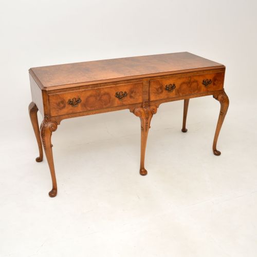 Large Antique Burr Walnut Console Table
