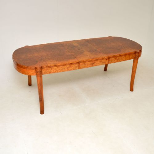 fig 1. 1920’s Antique Burr Walnut Dining Table & Chairs by Hille