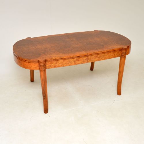 fig 2. 1920’s Antique Burr Walnut Dining Table & Chairs by Hille