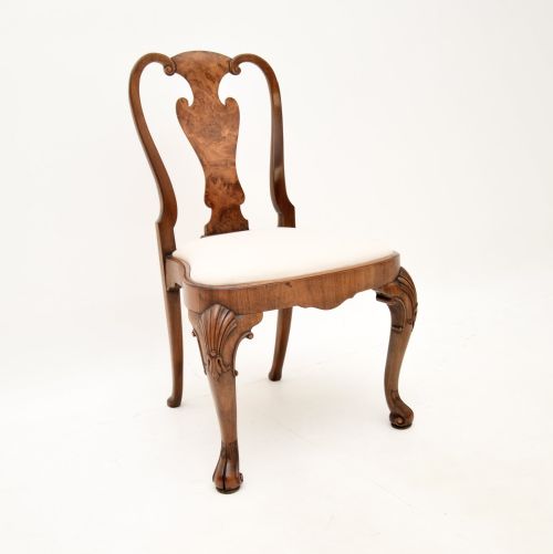 fig 2. Antique Walnut Queen Anne Style Dining Table and Eight Chairs