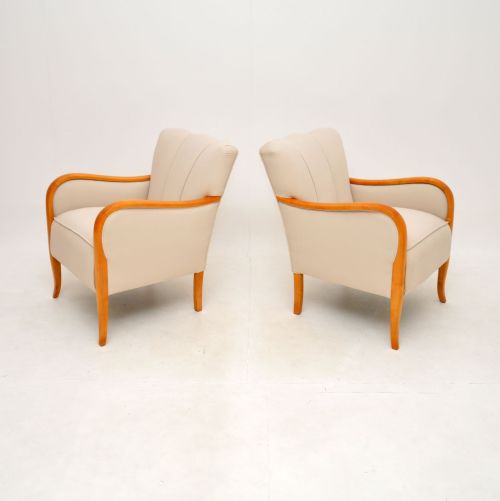 fig 1. Pair of Art Deco Armchairs in Satin Birch