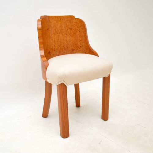 fig 1. 1930’s Art Deco Burr Walnut Cloud Back Dining Table & Chairs