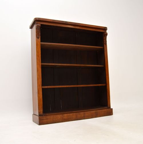 Antique Victorian Walnut Open Bookcase
