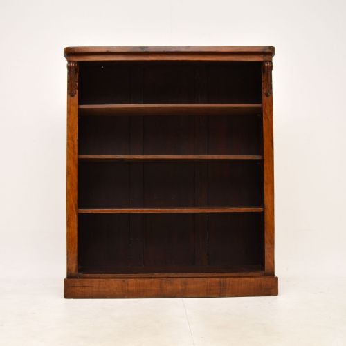 fig 1. Antique Victorian Walnut Open Bookcase

