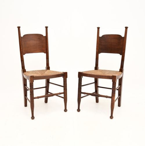 Pair of Antique Arts and Crafts Side Chairs by William Birch
