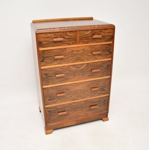 Art Deco Figured Walnut Chest of Drawers
