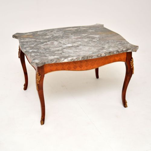 Antique French Marble Top Coffee Table
