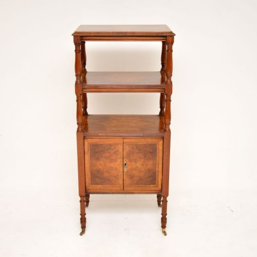 fig 1. Antique Burr Walnut Etagere Stand
