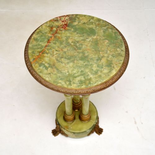 fig 1. Antique French Onyx and Gilt Metal Occasional Side Table
