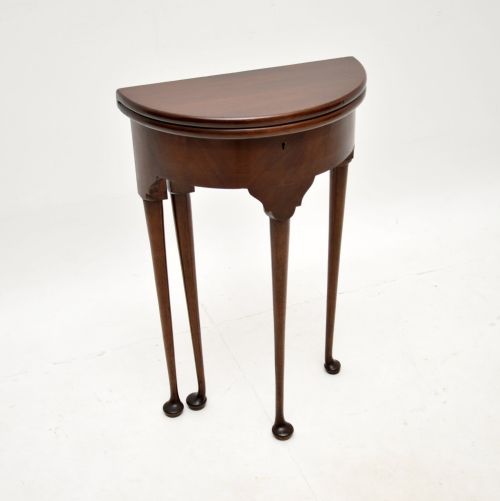 Antique Georgian Mahogany Demi Lune Side Table
