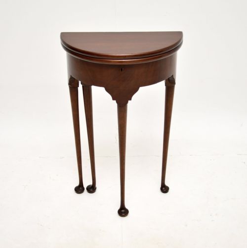 fig 1. Antique Georgian Mahogany Demi Lune Side Table