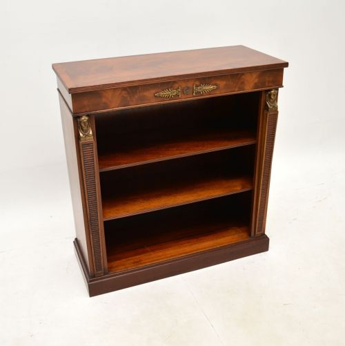Antique Mahogany Neoclassical Open Bookcase
