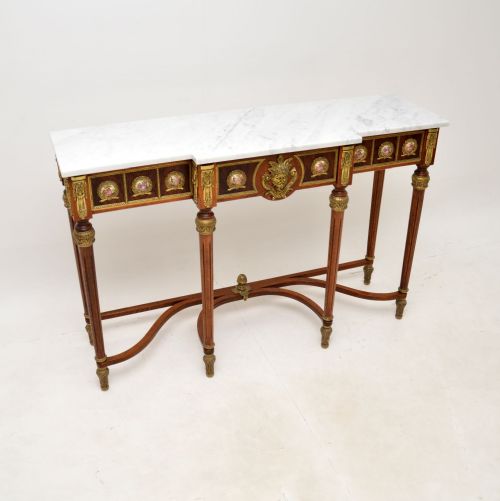 Antique French Marble Top Console Table
