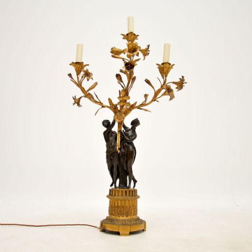 Antique French Gilt Bronze Table Lamp
