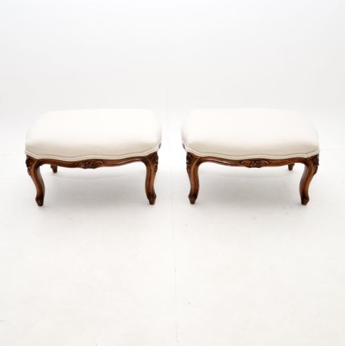 fig 1. Pair of Antique French Walnut Foot Stools