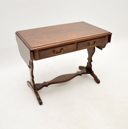 Antique Burr Walnut Drop Leaf Coffee / Side Table
