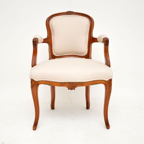 fig 1. Antique French Walnut Salon Armchair