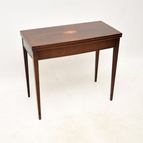 Antique Inlaid Mahogany Card / Console Table
